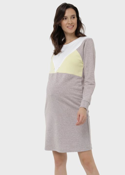 Платье "Эриэл" для беременных и кормящих; цвет: кофейный
